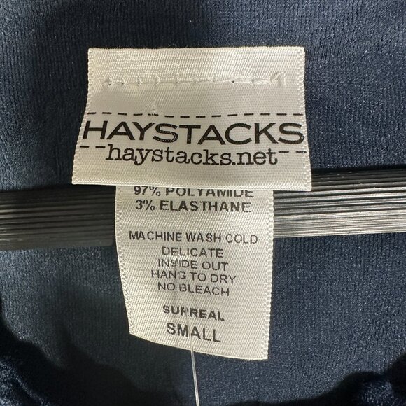 Haystacks Top Womens Small Navy Conduit 3/4 Sleeve Textured Top Brazilian NEW - Picture 5 of 8